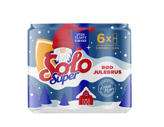 Solo Super Rød Julebrus 0,33l 6-pk