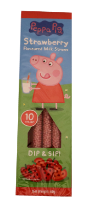 Peppa Gris Sugerør Jordbærsmak 10x6g