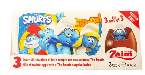 Smurfs Sjokoladeegg 3pk