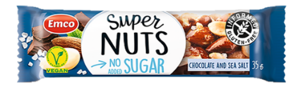 Emco Super Nuts Bar Chocolate & Sea salt 35g