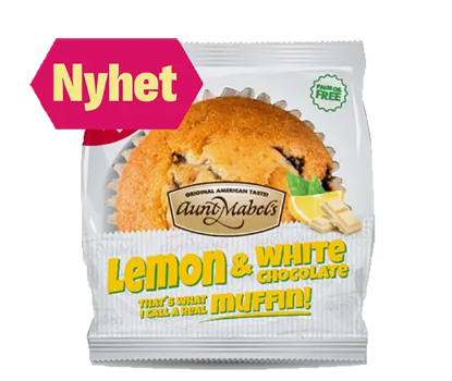 Muffins Sitron&Hvit Sjokolade Aunt Mabels 100g