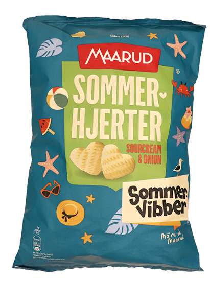 Sommerhjerter Sourcream & Onion 120g