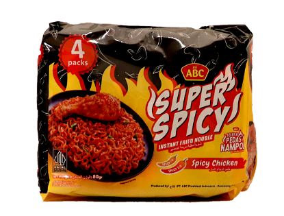 ABC Instant Fried Noodle Spicy Chicken 4x80g