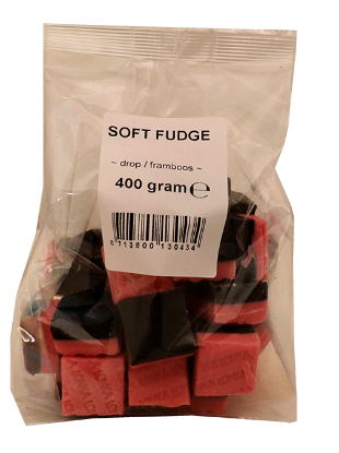 Soft Fudge Lakris/Bringebær 400g