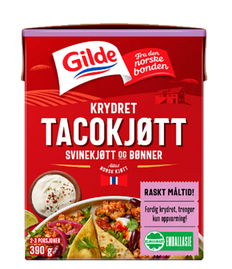 Tacokjøtt krydret 390g