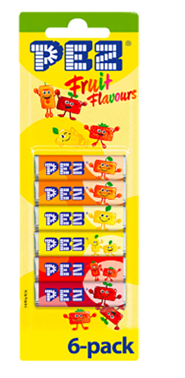 Pez Fruit Flavours Refill 6pk 51g