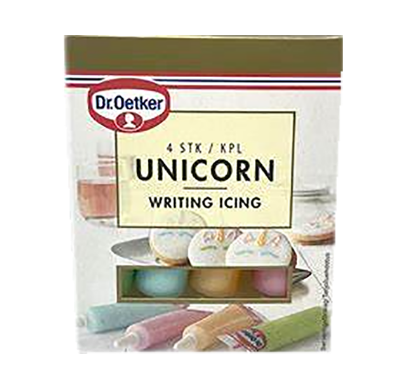 Unicorn Writing Icing 4pk 76g