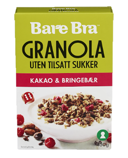 Bare Bra Granola Kakao & Bringebær 430g