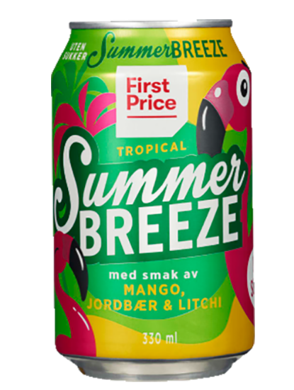 Tropical Summer Breeze m/ Mango, Jordbær & Litchi 330ml